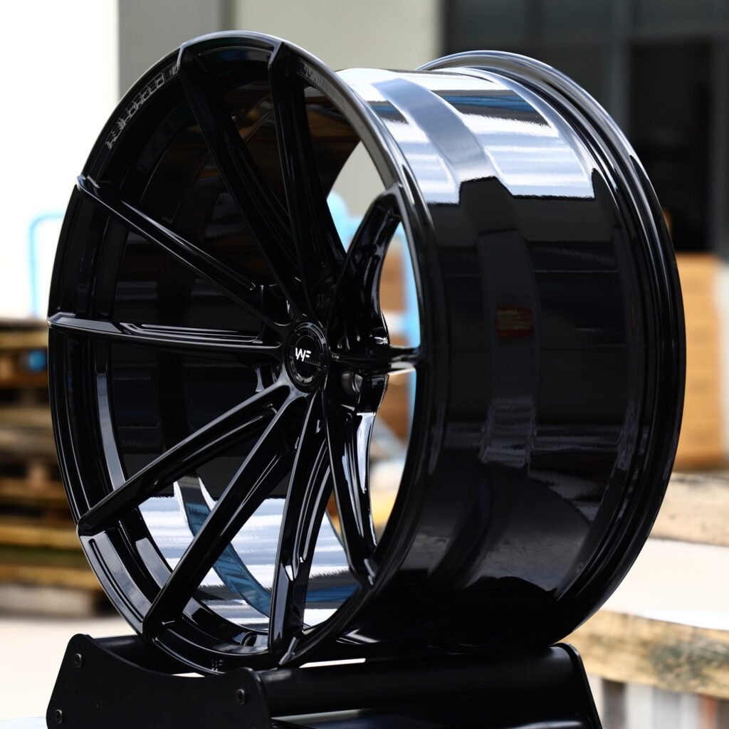 5x120 wheels – Gloss Black 10-Spoke (Wheelforce-Style), side view
