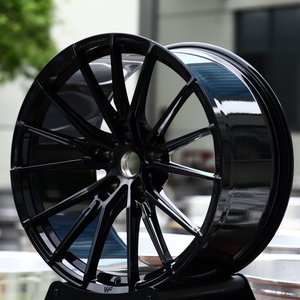Lexus IS wheels – Gloss Black 15-Spoke (Wheelforce-Style), front view