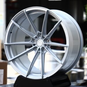 Wheelforce-Style Matte Silver 10-Spoke Star Concave Forged Wheels – McLaren 720S / Lamborghini Huracan Fitment (5-Lug)