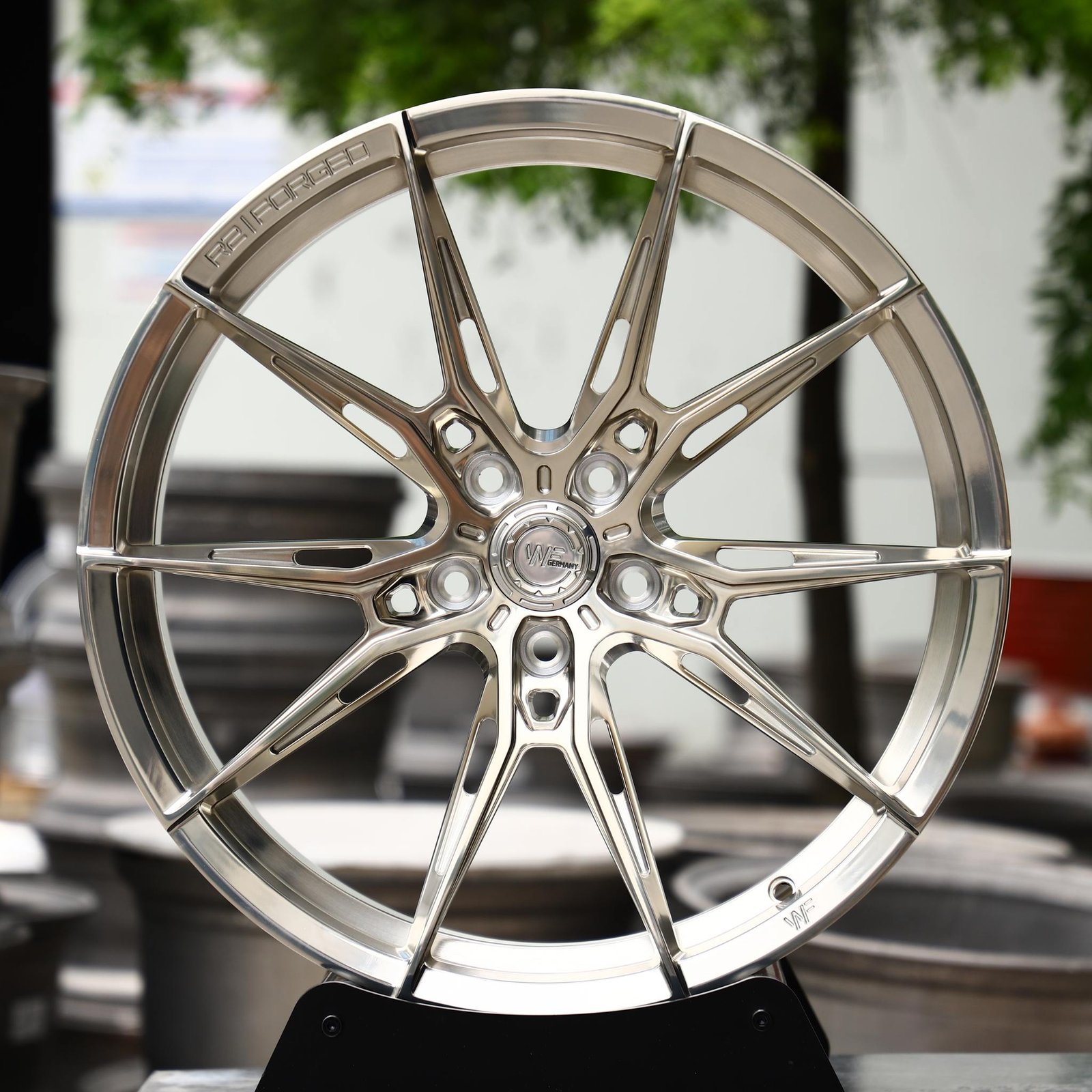 BMW M3 wheels – Transparent Gold Brushed 10-Spoke Star (Wheelforce-Style), front view