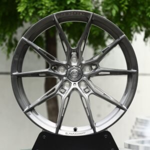 Wheelforce-Style Transparent Gray Brushed 10-Spoke Star Forged Wheels – Nissan 370Z / Infiniti Q50 Fitment (5-Lug)