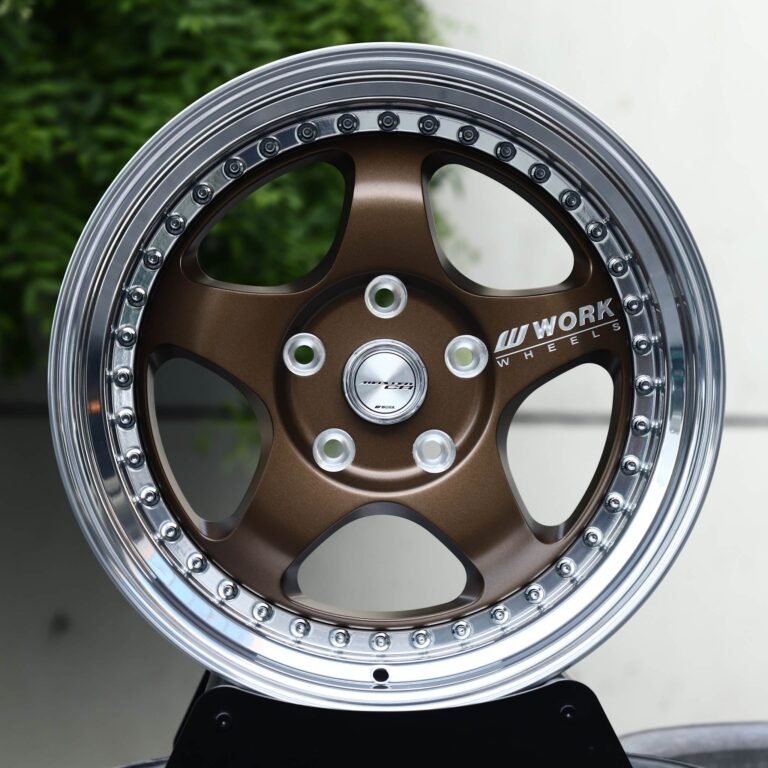 Honda Civic Type R wheels – Matte Bronze 5-Spoke 2-Piece Riveted Deep Lip (Work-Style), front view