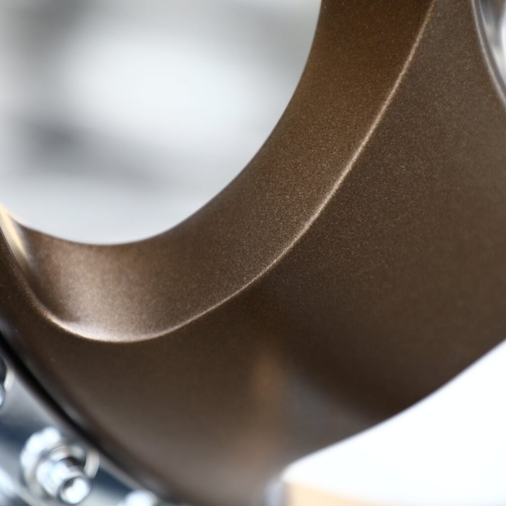 5x120 wheels – Matte Bronze 5-Spoke 2-Piece Riveted Deep Lip (Work-Style), side view